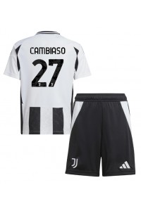 Juventus Andrea Cambiaso #27 Babyklær Hjemme Fotballdrakt til barn 2024-25 Korte ermer (+ Korte bukser)